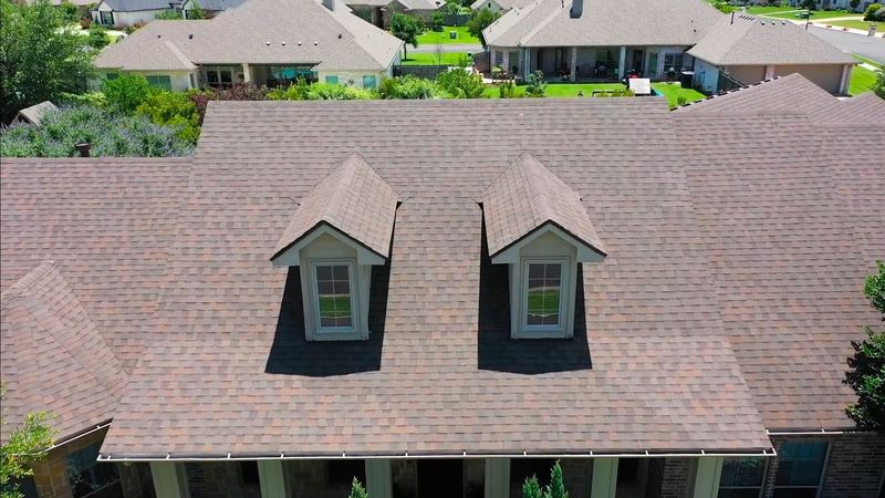 Close aerial detail of a roof surface